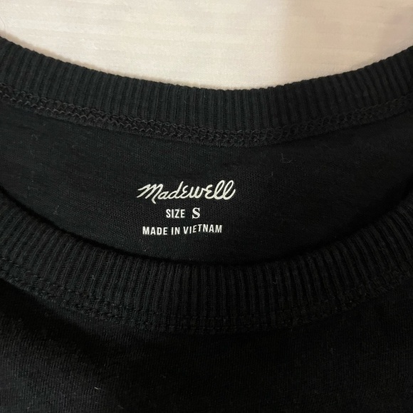 Madewell Black Classic Whisper Crew Neck Tee, size XS - Picture 8 of 8